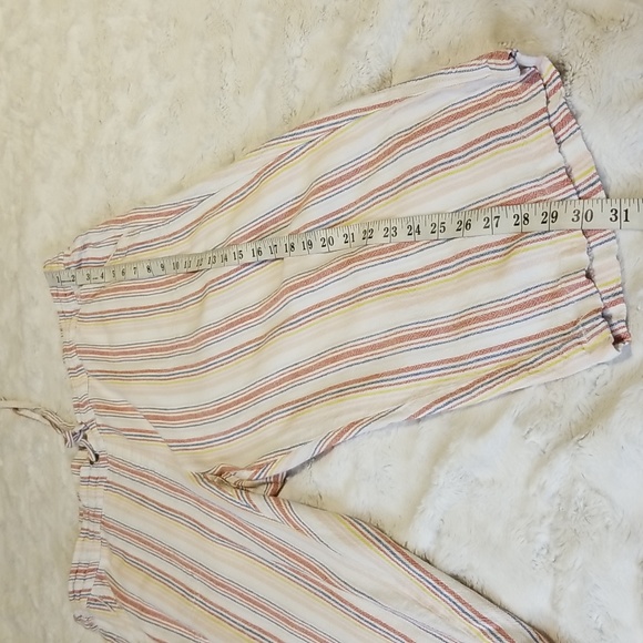 Per Se Capri Pants Womens Size 1X Plus Cropped Striped Beachy - Picture 5 of 9